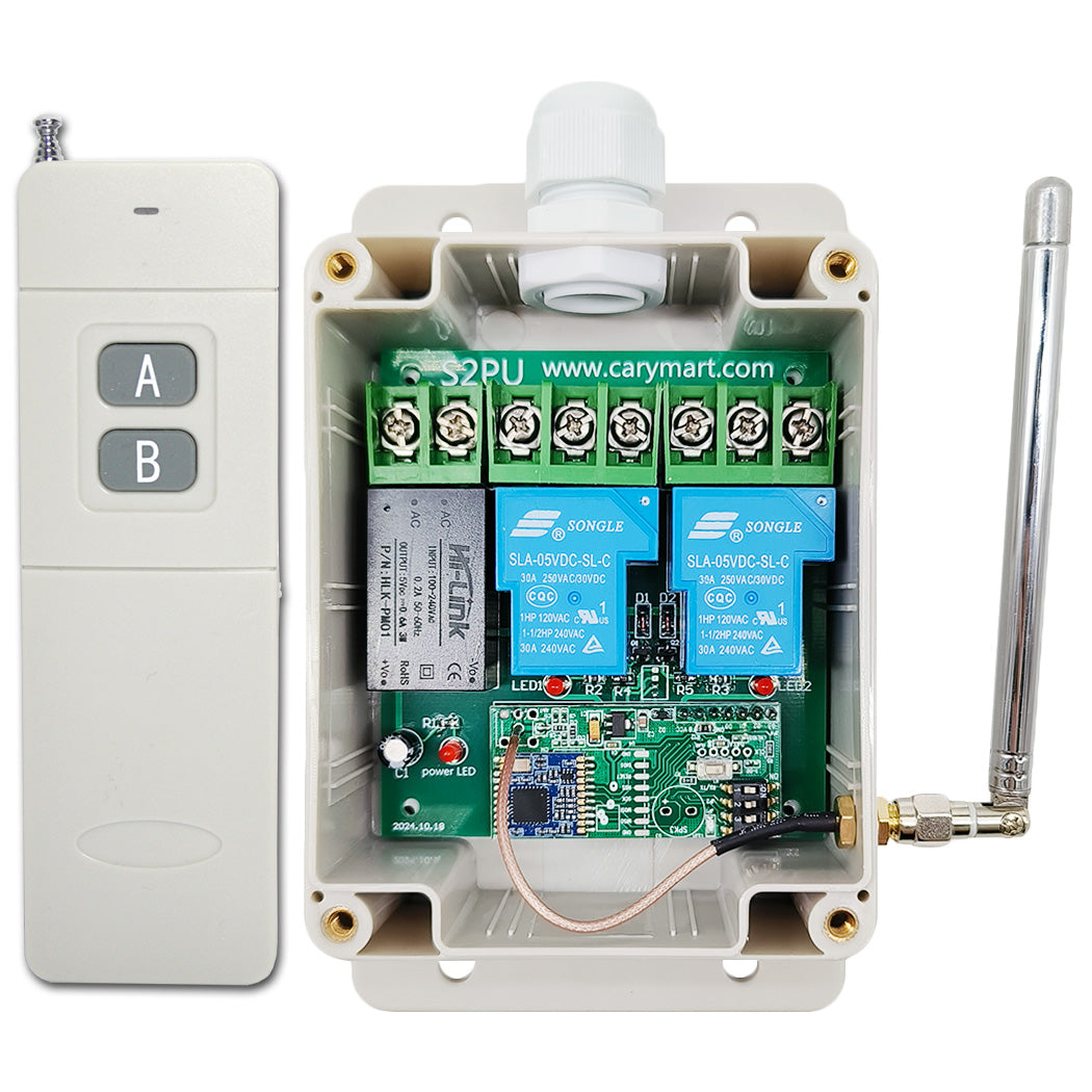 Kit Interrupteur Sans Fil Et Sans Pile Professionnel - 2 Télécommandes + 1 Relais - Neuf