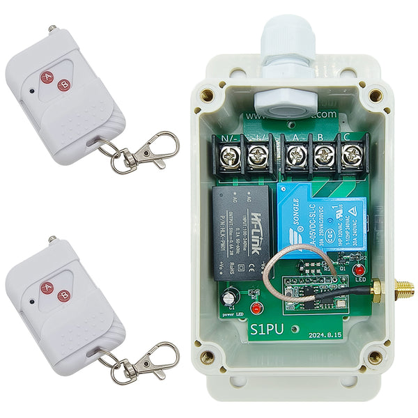 230V Interrupteur Sans Fil Sortie Relais 1 Voie 30A avec Télécommande (Modèle: 0020276)