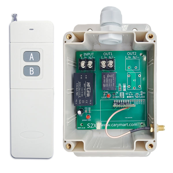 10A Kit Interrupteur Télécommande Sans Fil 1 Canal Sortie CC 2 km (Modèle: 0020491)