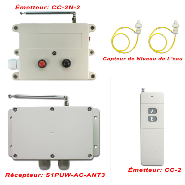 5000M 220V Interrupteur Sans Fil Avec Télécommande Pour Commande Niveau d'eau (Modèle: 0020520)