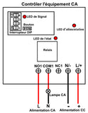 5 Km CC Kit Interrupteur Télécommande Sans Fil 1 Voie 10A Sortie Relais (Modèle: 0020685)