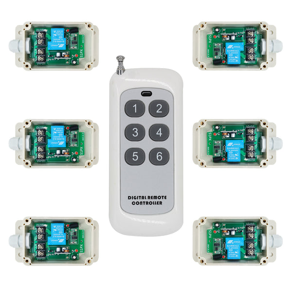Six CC 30A Étanche Interrupteur Sans Fil avec Un 6 Bouton Télécommande