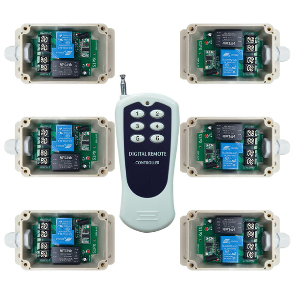 Six 1 Voie 230V 30A Interrupteurs Sans Fil avec Télécommande (Modèle: 0020739)