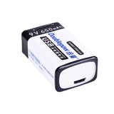 9V 650mAh Batterie Lithium Rechargeable USB Type 6F22 (Modèle: 0010201)