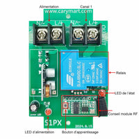 12 Étanche CC 30A Interrupteur Sans Fil et 1 Télécommande avec 12 Boutons (Modèle: 0020735)