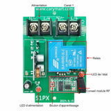 12 Étanche CC 30A Interrupteur Sans Fil et 1 Télécommande avec 12 Boutons (Modèle: 0020735)
