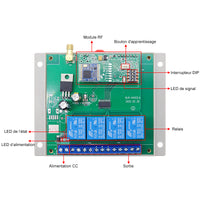 4 Voies CC 12V 24V 7A Kit Interrupteur Sans Fil avec Télécommande 5 km (Modèle: 0020013)