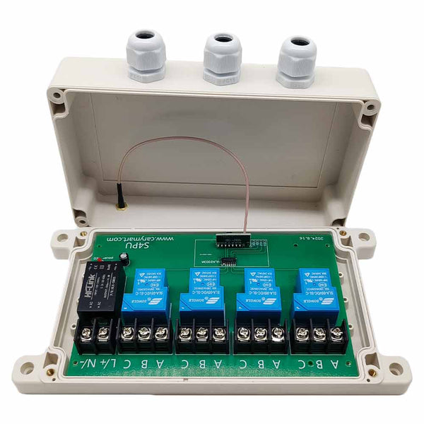 230V 30A Interrupteur Sans Fil Récepteur Radio Sortie Relais 4 Voies (Modèle: 0020449)