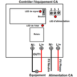 220V Kit Interrupteur Télécommande Sans Fil Déclencheur Par Signal CC 5V~28V (Modèle: 0020523)