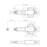 Micro vérin électrique 6V 12V 24V 188N course 10 mm (Modèle: 0041741)