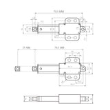 Micro vérin électrique 6V 12V 24V 188N course 25 mm (Modèle: 0041744)