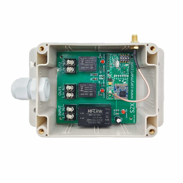 5 km Interrupteur Sans Fil 2 Voies Sortie CA 230V 10A Récepteur (Modèle: 0020148)