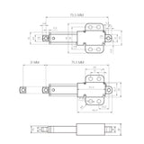 Micro vérin électrique 6V 12V 24V 188N course 21 mm (Modèle: 0041743)