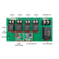 4 Canaux 220V 10A Interrupteur Sans Fil Récepteur Radio 5km (Modèle: 0020225)