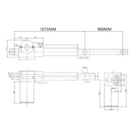 12V 24V Vérin électrique 6000N 600kg actionneur linéaire course 900mm (Modèle: 0041535)