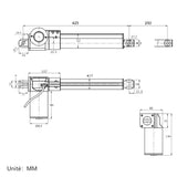 12V 24V vérin électrique 600kg course 250 mm avec télécommande (Modèle: 0020590)