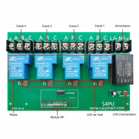 230V 30A Kit Interrupteur Télécommande Sans Fil Sortie Relais 4 Voies (Modèle: 0020448)