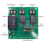 2 Voies Interrupteur Sans Fil 220V 2200 Watt Récepteur Radio (Modèle: 0020397)