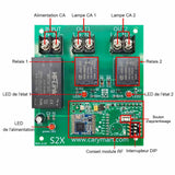 10A Kit Interrupteur Télécommande Sans Fil 5 km 2 Voies Sortie CA 230V (Modèle: 0020149)