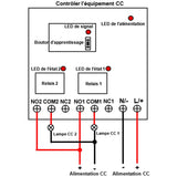 CC étanche interrupteur sans fil sortie relais 2 canaux 10A récepteur (modèle: 0020199)