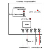 1 Voie Interrupteur Relais Sans Fil 220V 2200 Watt Récepteur Radio (Modèle: 0020466)