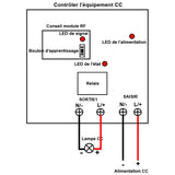 10A Kit Interrupteur Télécommande Sans Fil Sortie CC 1 Canal (Modèle: 0020424)