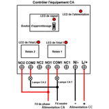 CC étanche interrupteur sans fil sortie relais 2 canaux 10A récepteur (modèle: 0020199)