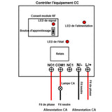 1 Voie Interrupteur Relais Sans Fil 220V 2200 Watt Récepteur Radio (Modèle: 0020466)