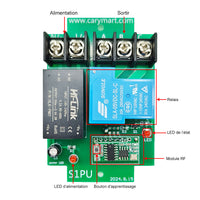 230V Étanche Interrupteur Sans Fil Récepteur Sortie Relais 1 Voie 30A (Modèle: 0020488)
