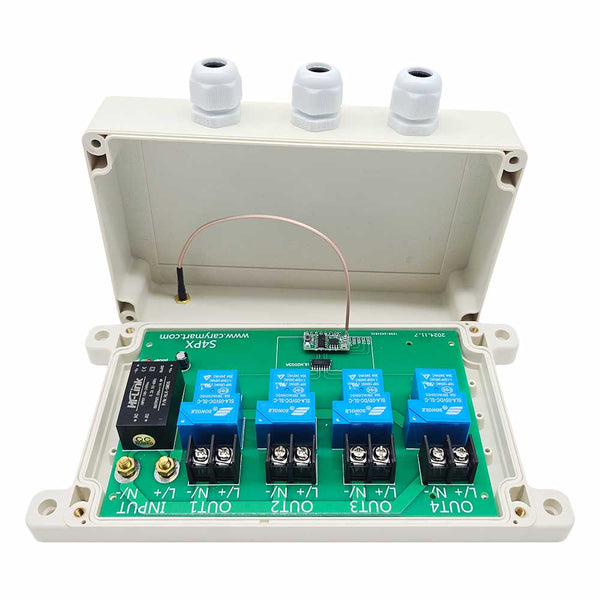 230V Interrupteur Sans Fil 6900 Watt Récepteur Radio 4 Voie CA Sortie (Modèle: 0020478)