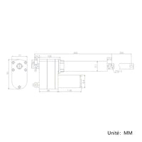 8000N 800kg vérin électrique 12V 24V actionneur linéaire course 250 mm (Modèle: 0041553)