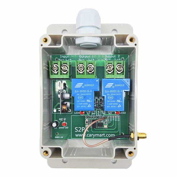 10~80V Interrupteur Sans Fil 30A Récepteur Radio Sortie CC 2 Voies (Modèle: 0020047)