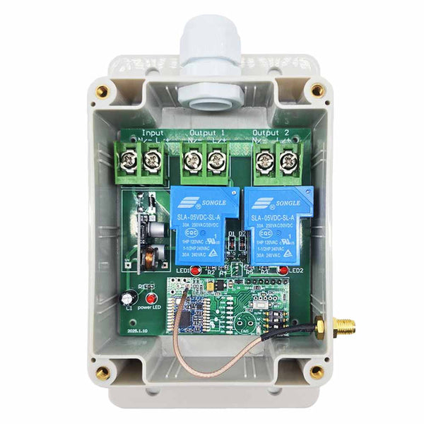 5 km étanche interrupteur sans fil récepteur radio sortie 2 canaux CC (Modèle: 0020113)