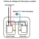 Interrupteur commande pédale pour vérin électrique moteur CC (Modèle 0044107-2)