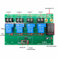 230V Interrupteur Sans Fil 6900 Watt Récepteur Radio 4 Voie CA Sortie (Modèle: 0020478)