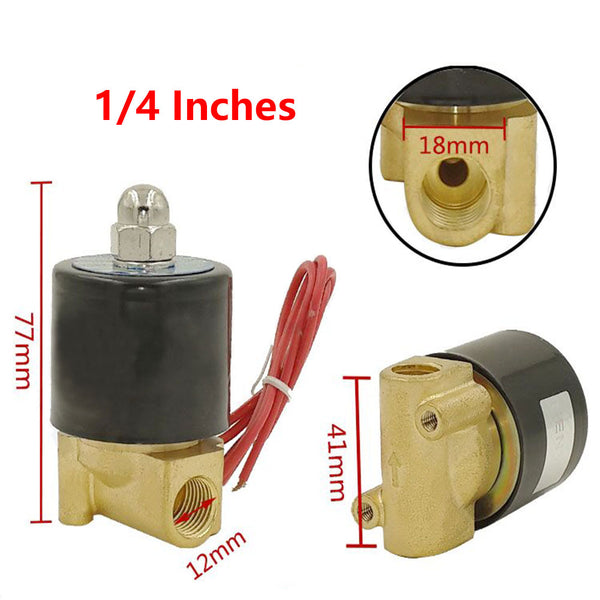 12V 24V 220V Électrovanne 1/4" 12MM Normalement Fermé (Modèle: 0022103)