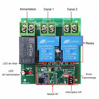 230V interrupteur sans fil étanche récepteur sortie CA à 2 voies 5km (Modèle: 0020135)