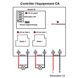 230V interrupteur sans fil étanche récepteur sortie CA à 2 voies 5km (Modèle: 0020135)
