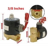 12V 24V 220V Électrovanne 3/8" 15MM Normalement Fermé (Modèle: 0022105)