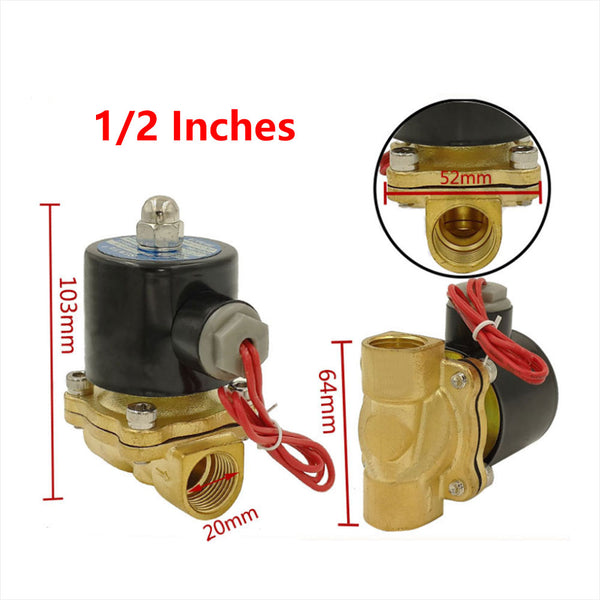 12V 24V 220V Électrovanne 1/2" 20MM Normalement Fermé (Modèle: 0022100)