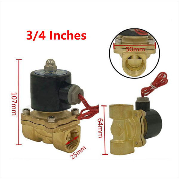 12V 24V 220V Électrovanne 3/4" 25MM Normalement Fermé (Modèle: 0022101)