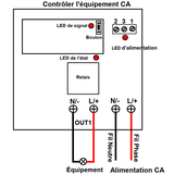 Kit Interrupteur Sans Fil avec Un Télécommande et 12 Récepteurs de Sortie CA 220V (Modèle: 0020459)