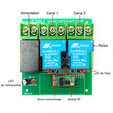 Interrupteur Sans Fil 230V 30A 2 Voies Sortie Relais Récepteur Radio (Modèle: 0020340)