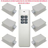 Six 1 Voie 230V 2300 watt Interrupteurs Sans Fil avec Télécommande (Modèle: 0020458)