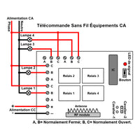 4 Voies CC 6V 9V 12V 24V Interrupteur Sans Fil Mémoire avec Télécommande (Modèle: 0020283)