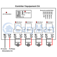 4 Canaux Interrupteur Sans Fil Sortie CA 220V 30A Récepteur Radio (Modèle: 0020672)