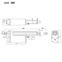 12V 24V Vérin Électrique 12000N 1200kg Actionneur Linéaire Course 700MM