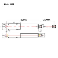188N 19kg 42 lbs mini vérin électrique télescopique 6V 12V micro actionneur linéaire série G course 25MM