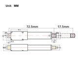 188N 19kg 42 lbs mini vérin électrique télescopique 12V micro actionneur linéaire série H course 17.5MM