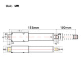 188N 19kg 42 lbs mini vérin électrique télescopique 12V micro actionneur linéaire série H course 100MM